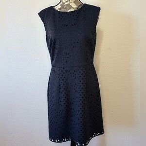 Trina Turk Laser cut carousel dress in Navy- Size 8 NWT